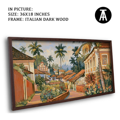 Artwork in Dark Wood Frame