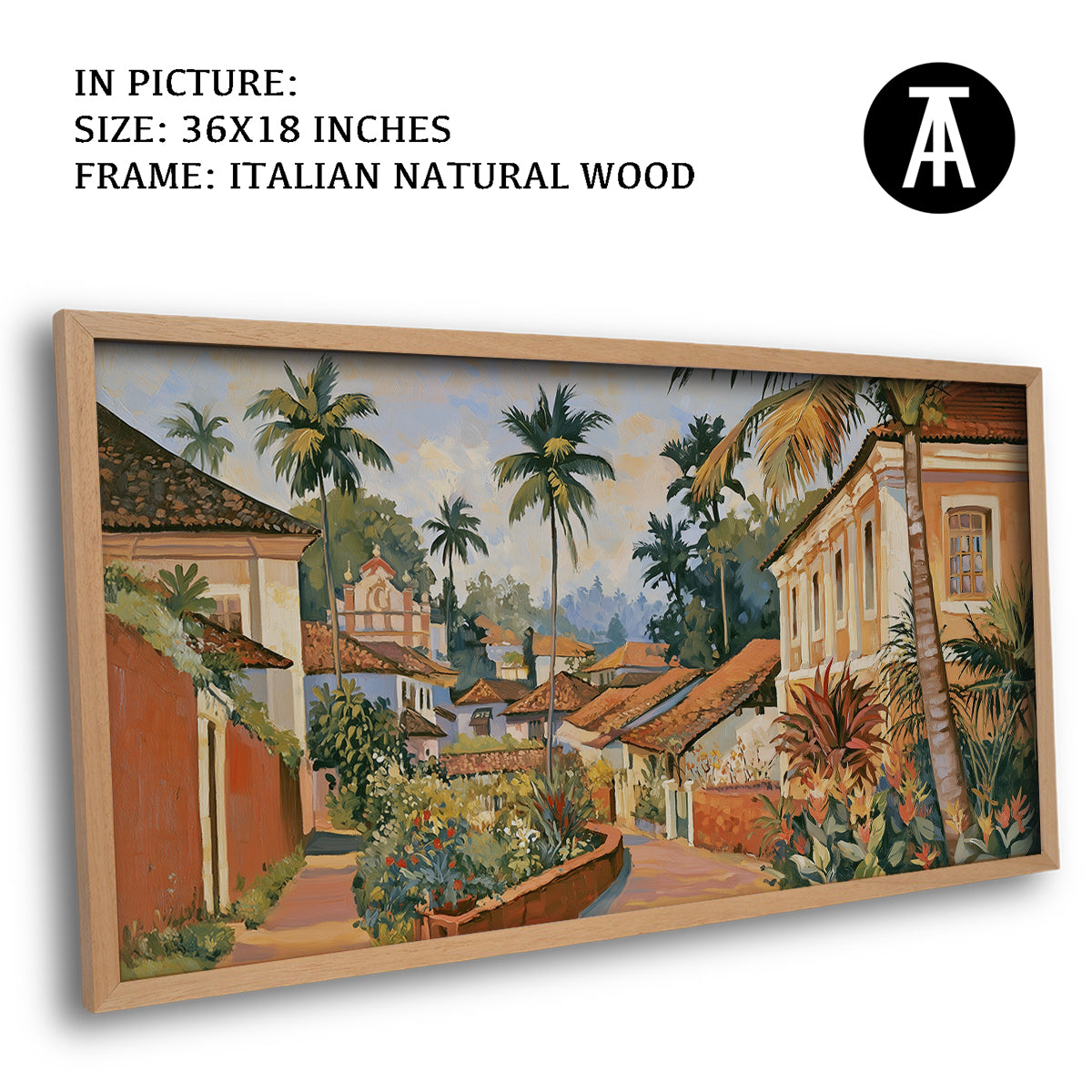 Artwork in Natural Wood Frame