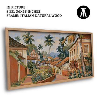 Artwork in Natural Wood Frame