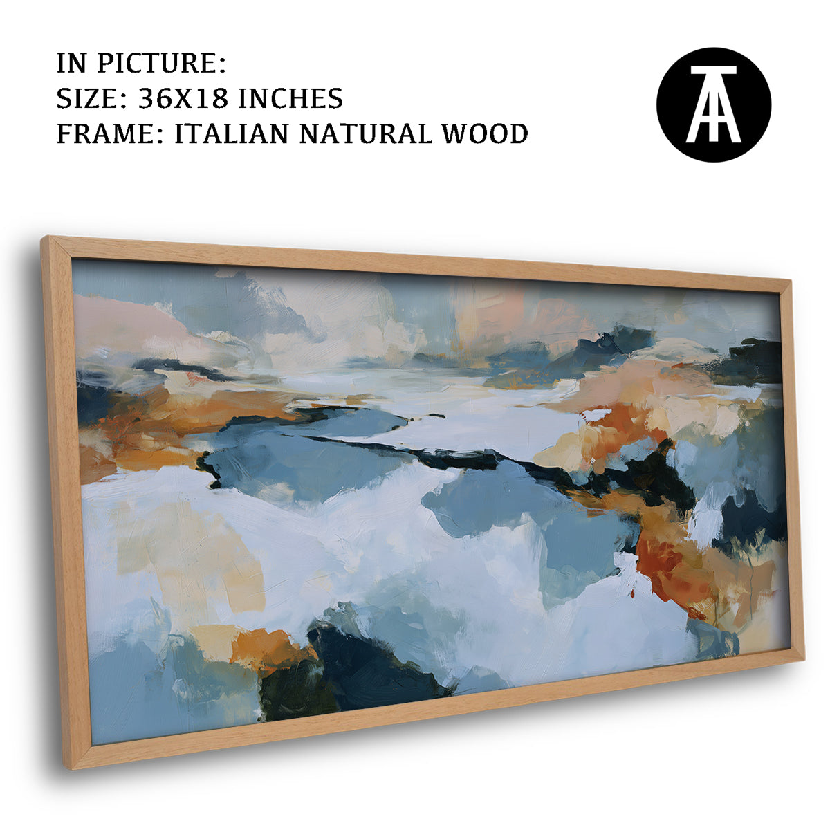 Artwork in Natural Wood Frame