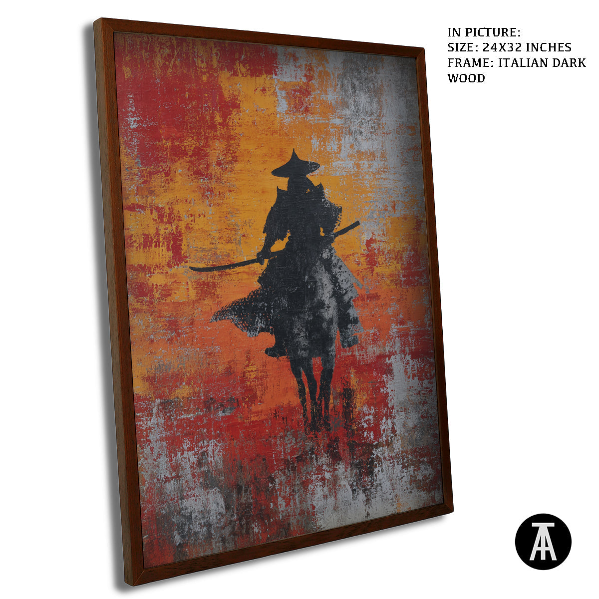 Artwork in Dark Wood Frame