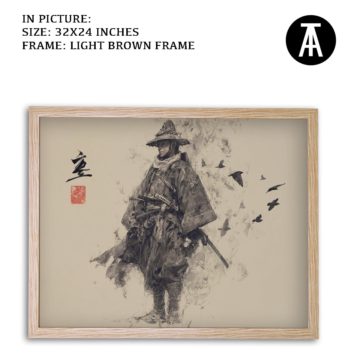 Artwork in Dark Brown Frame