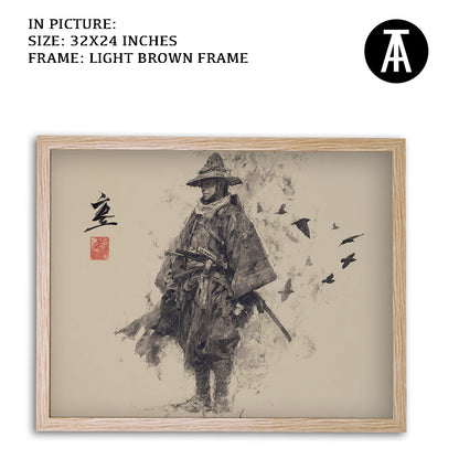 Artwork in Dark Brown Frame