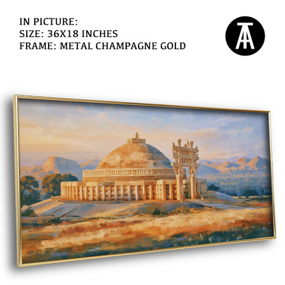 Artwork in Metal Champagne Gold Frame
