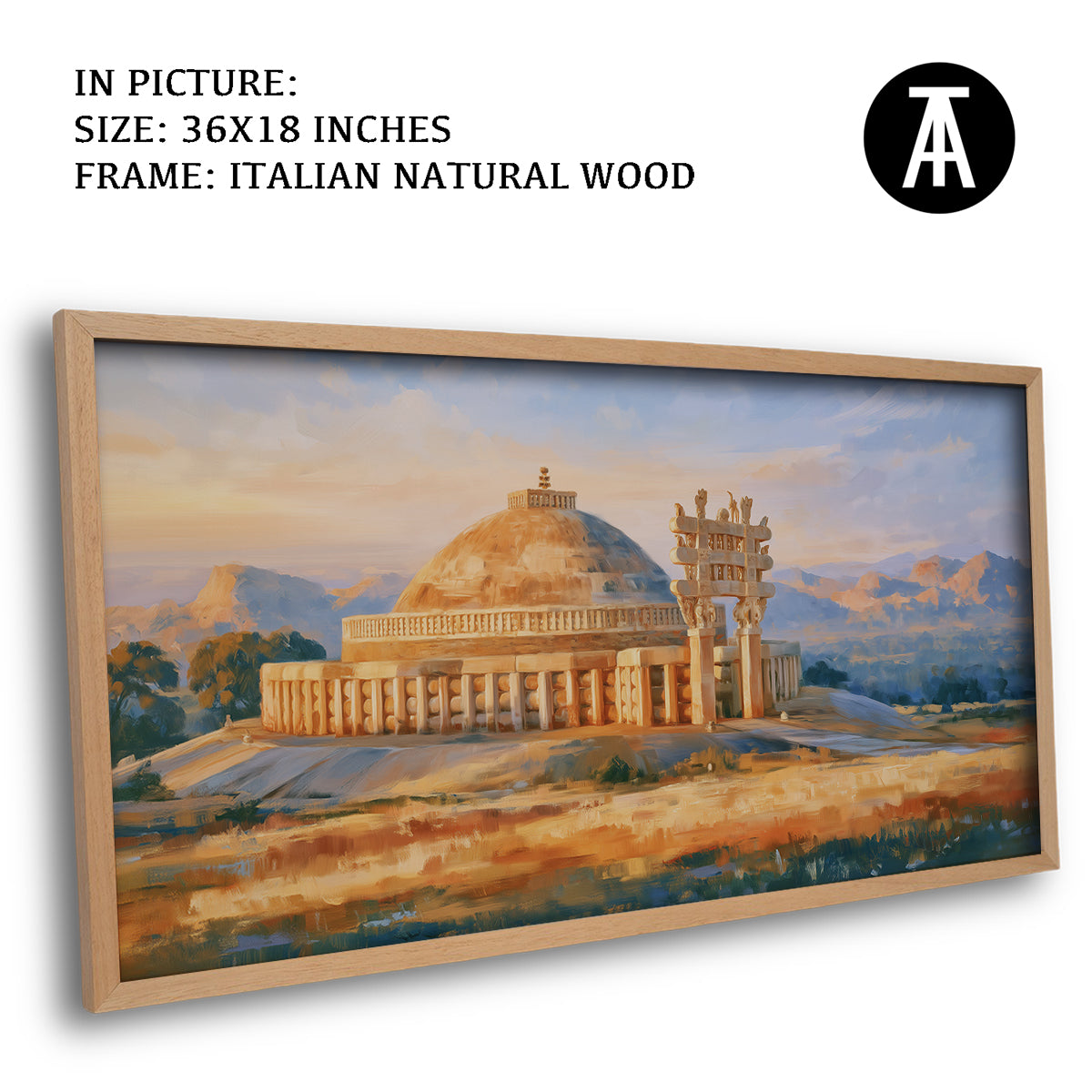 Artwork in Natural Wood Frame