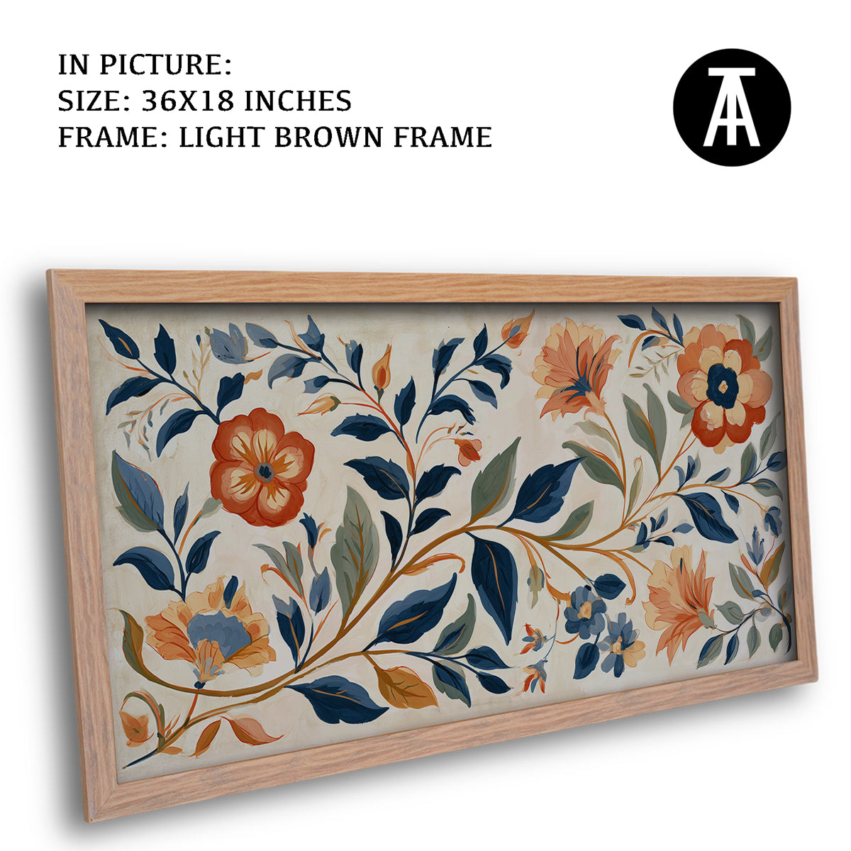 Artwork in Light Brown Frame