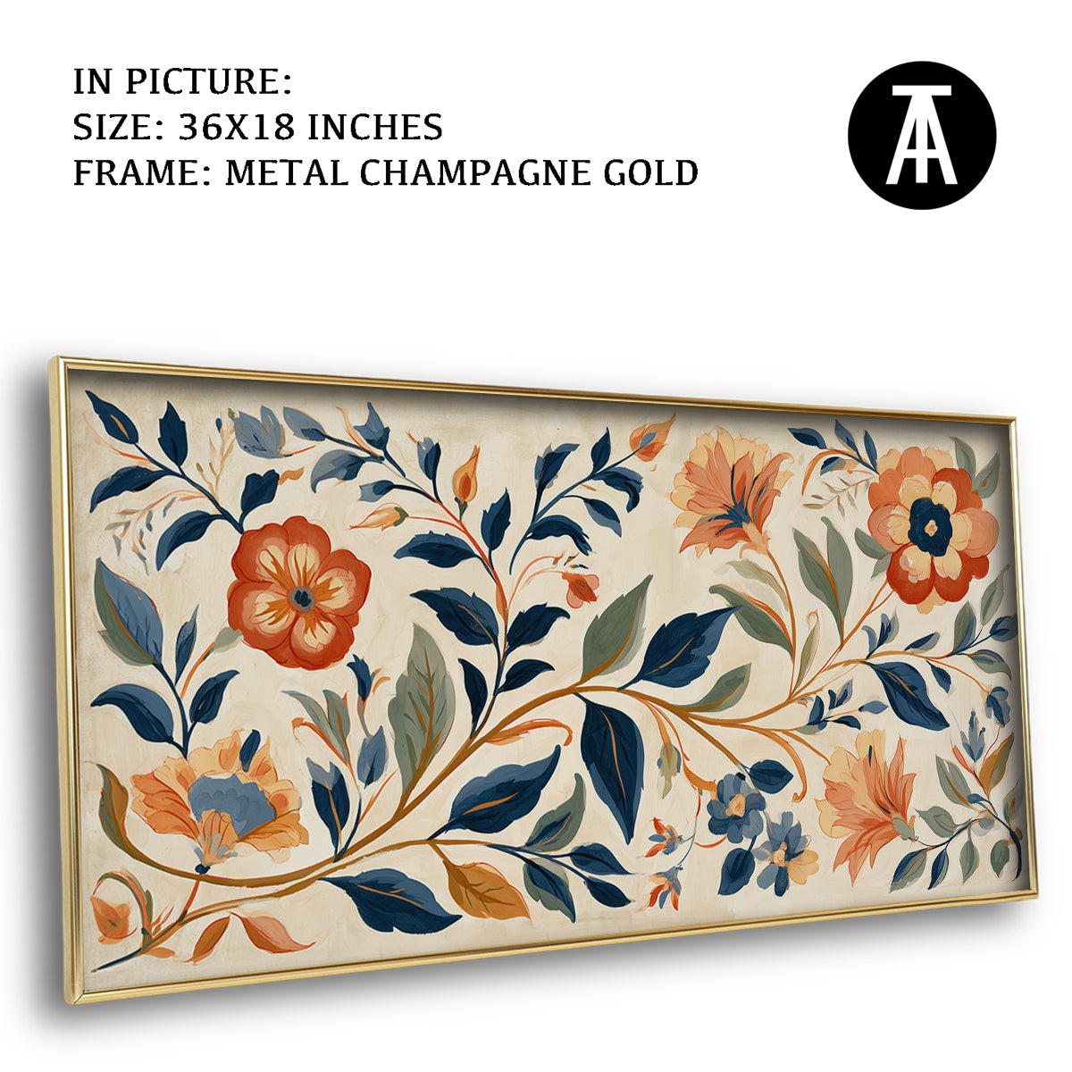Artwork in Metal Champagne Gold Frame