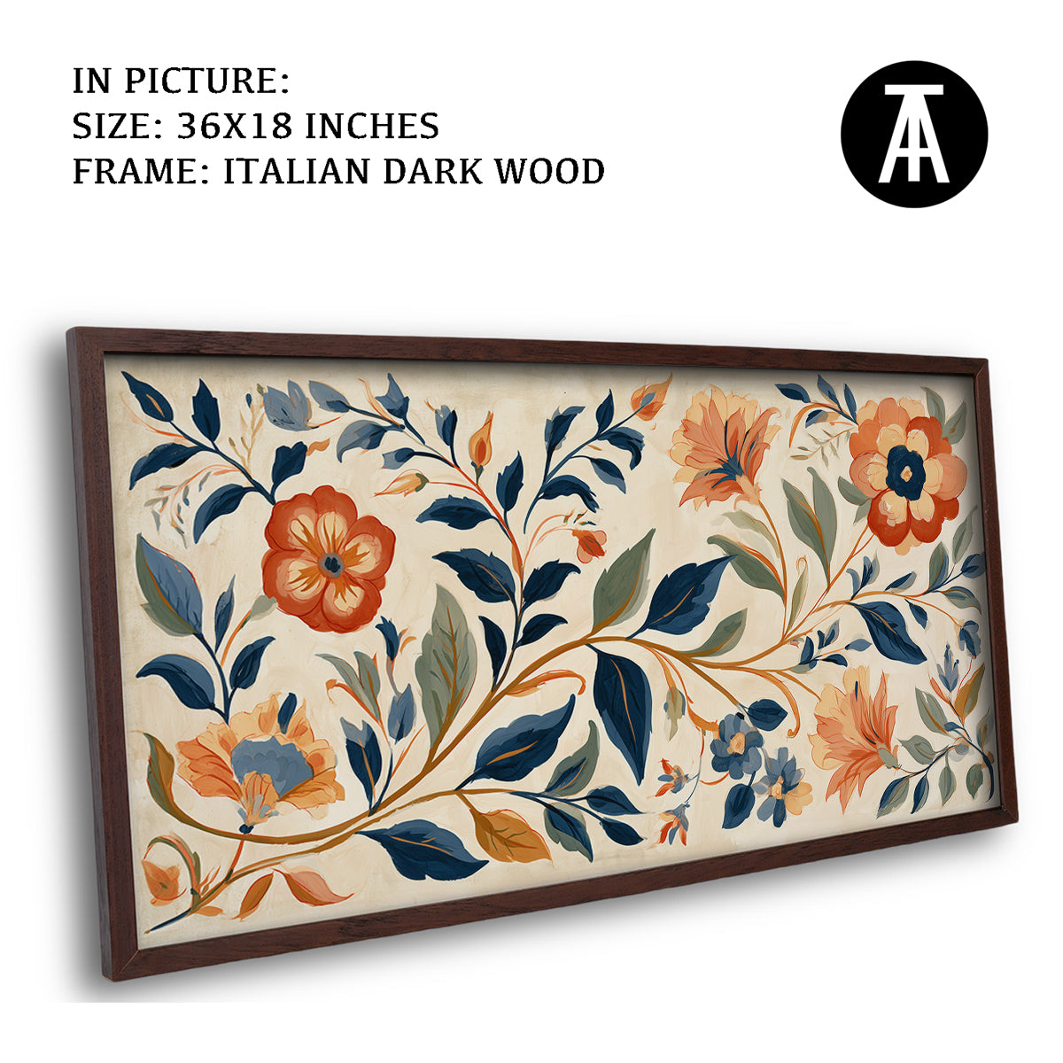Artwork in Dark Wood Frame