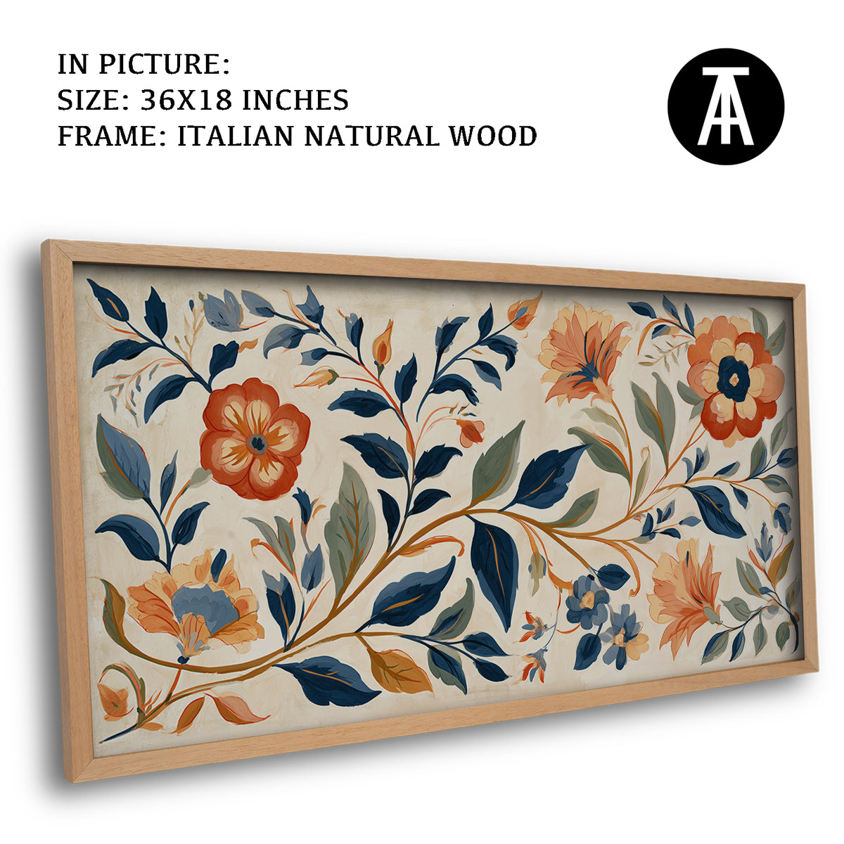 Artwork in Natural Wood Frame