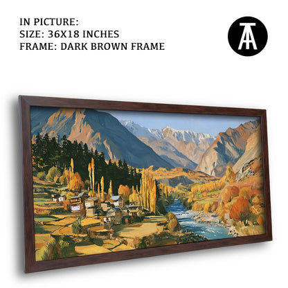 Artwork in Dark Brown Frame