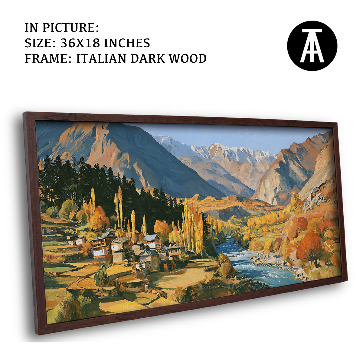 Artwork in Dark Wood Frame