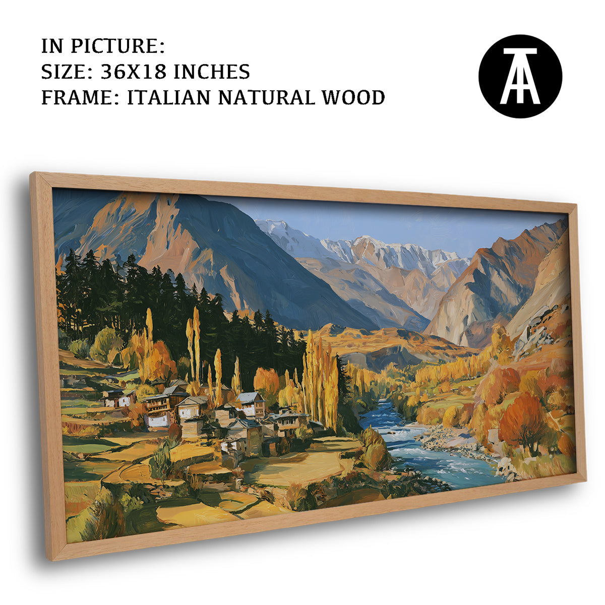 Artwork in Natural Wood Frame