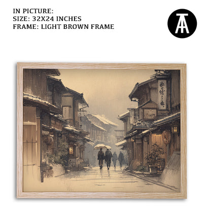 Artwork in Dark Brown Frame