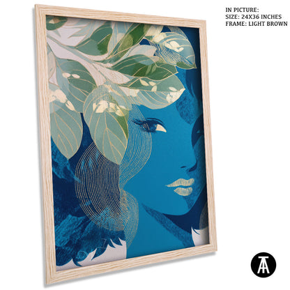 Artwork in Light Brown Frame