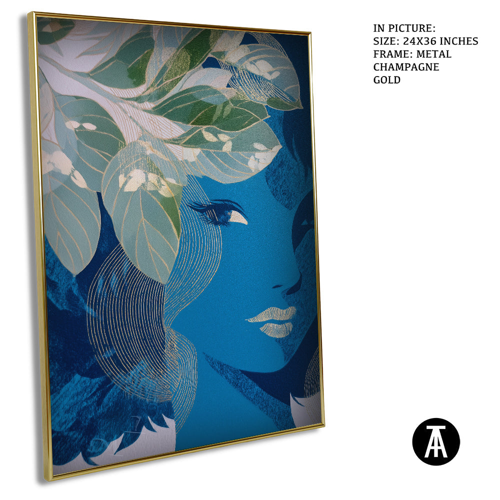 Artwork in Metal Champagne Gold Frame