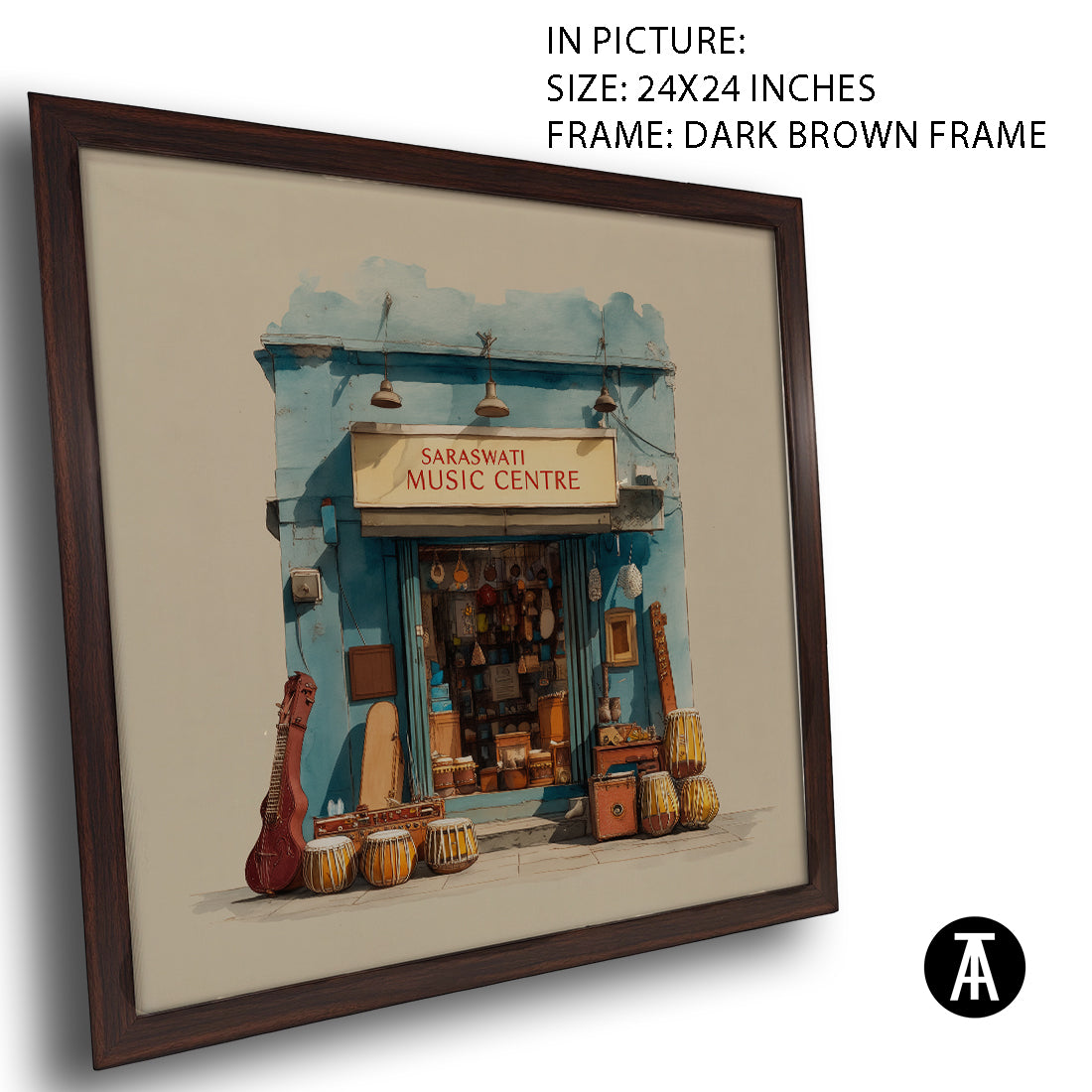 Artwork in Dark Brown Frame
