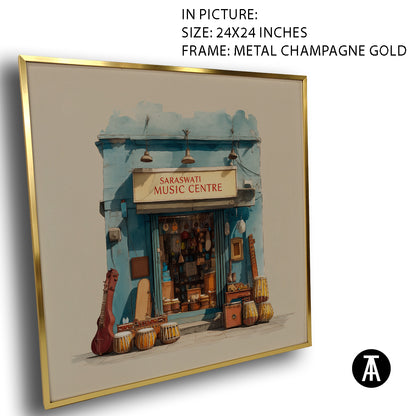 Artwork in Metal Champagne Gold Frame