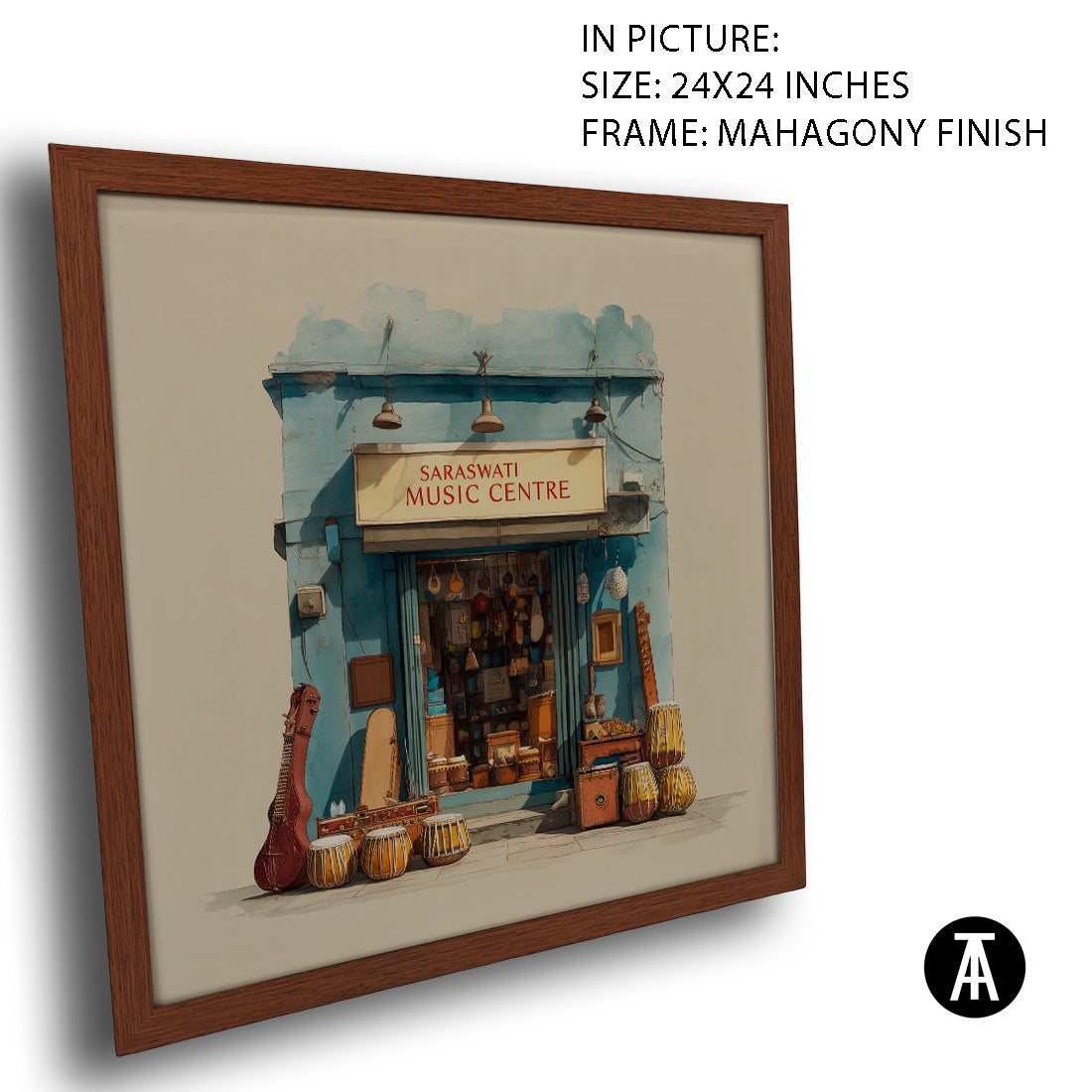Artwork in Mahogany Finish Frame