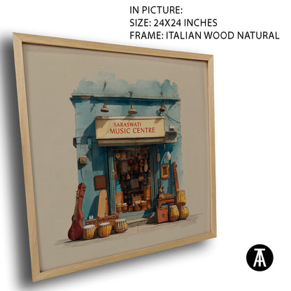 Artwork in Natural Wood Frame