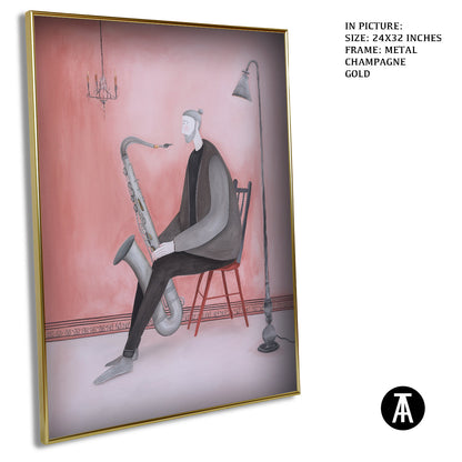 Artwork in Metal Champagne Gold Frame