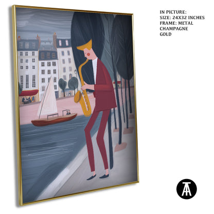 Artwork in Metal Champagne Gold Frame