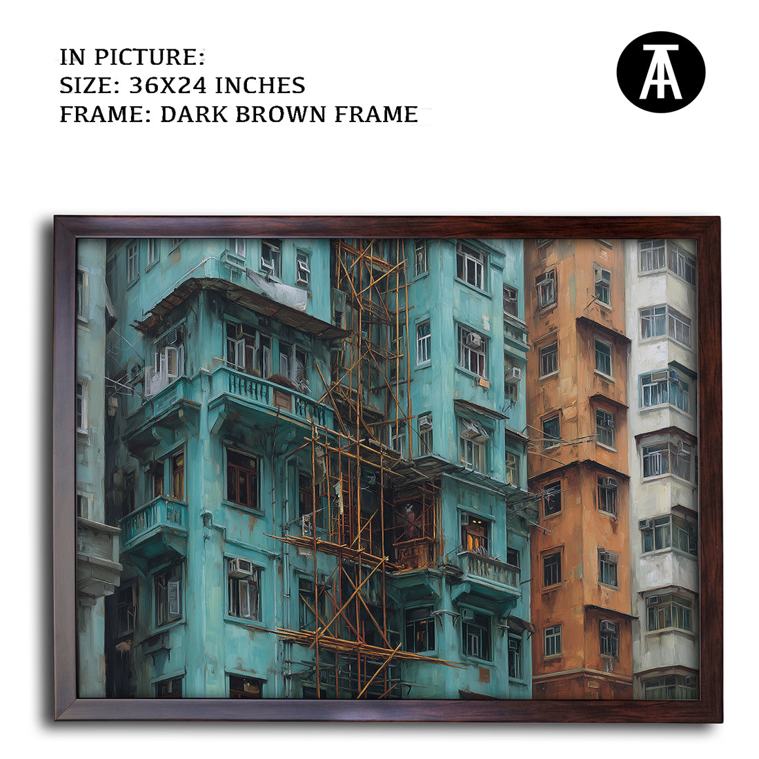 Artwork in Dark Brown Frame