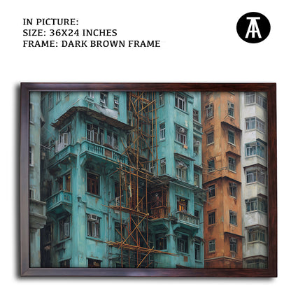 Artwork in Dark Brown Frame
