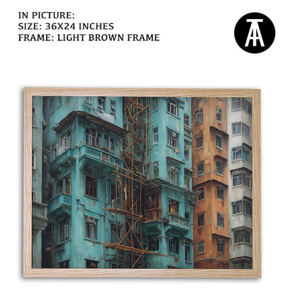 Artwork in Light Brown Frame