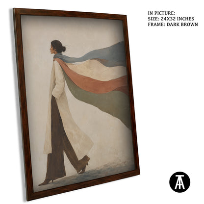 Artwork in Dark Brown Frame