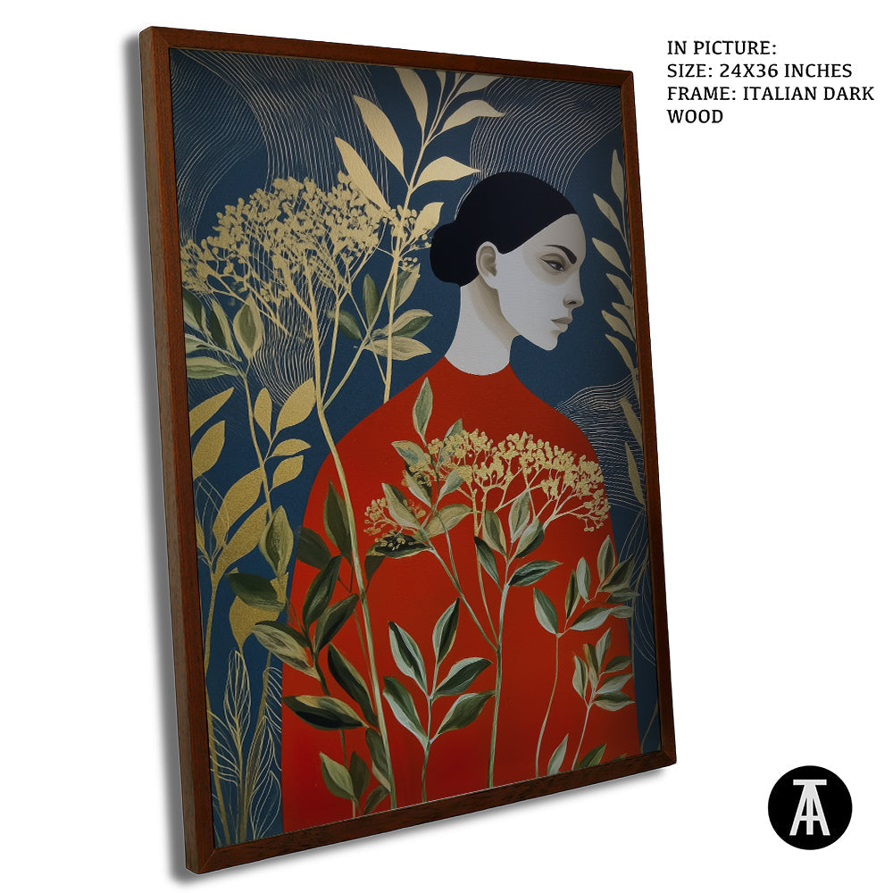 Artwork in Dark Wood Frame