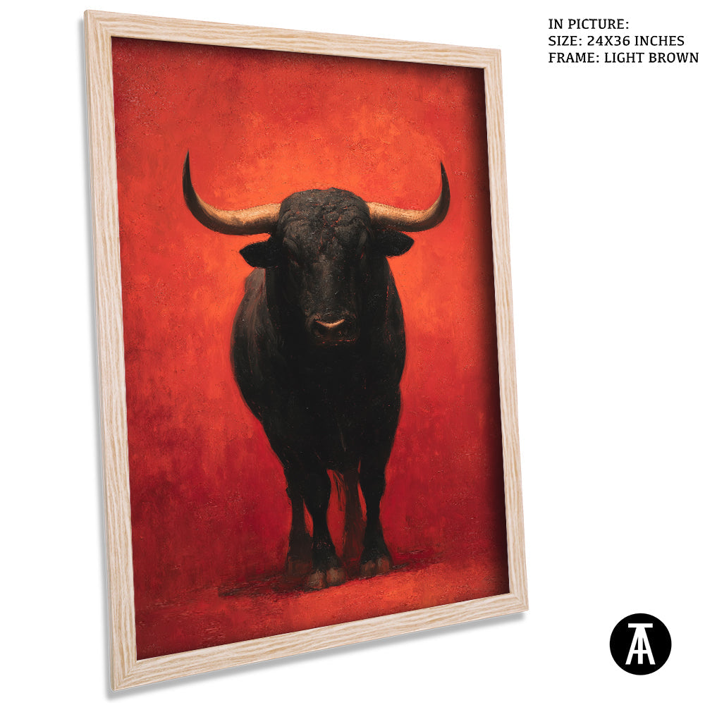 Artwork in Light Brown Frame