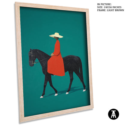 Artwork in Light Brown Frame