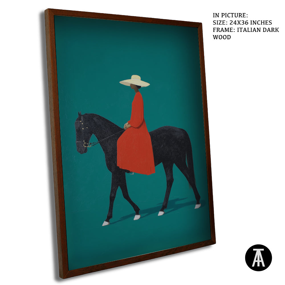 Artwork in Dark Wood Frame