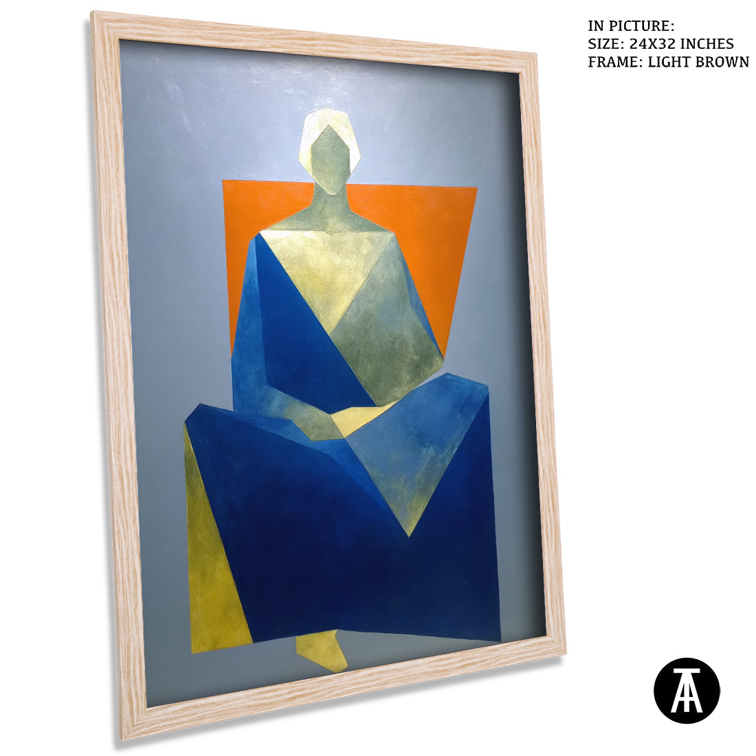 Artwork in Light Brown Frame