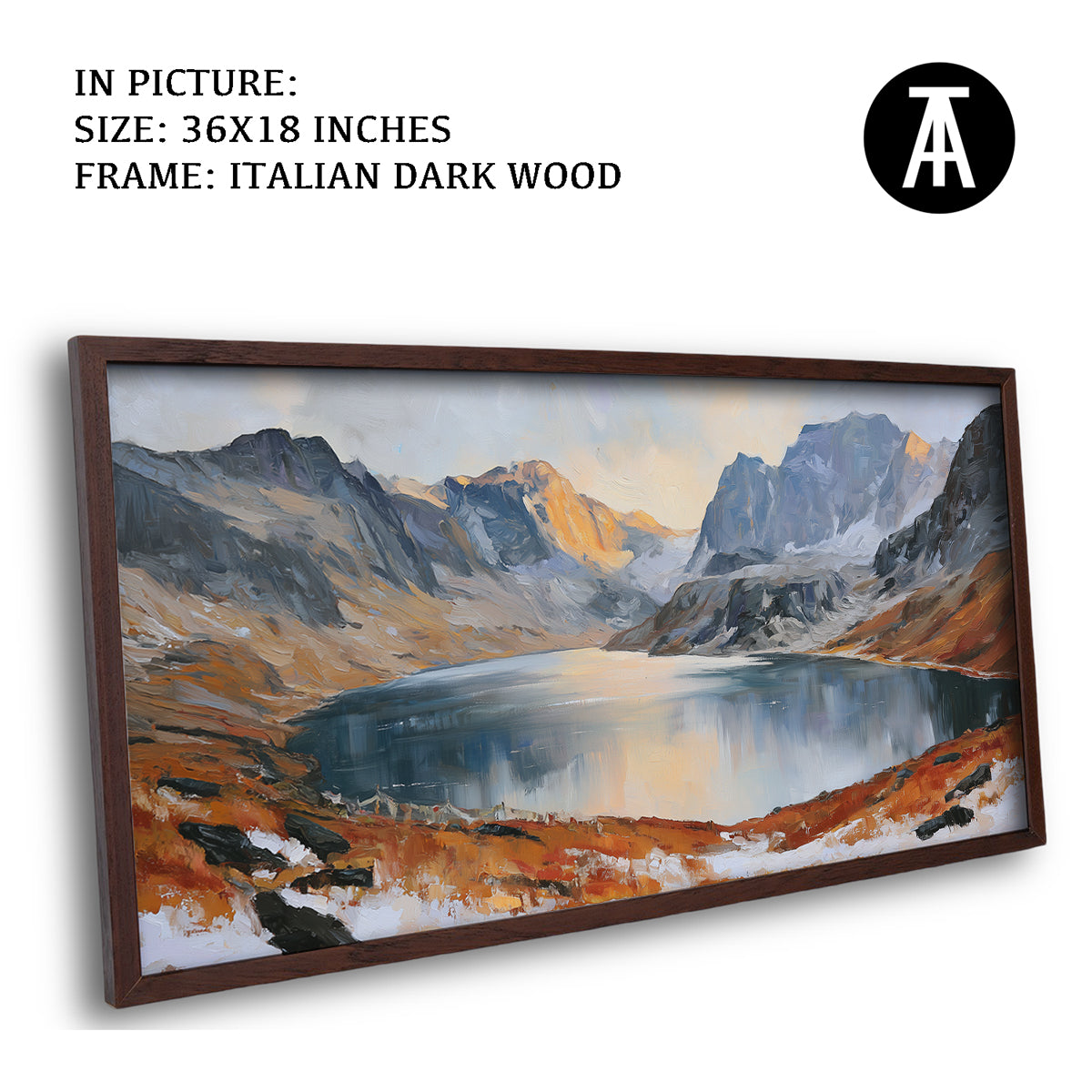 Artwork in Dark Wood Frame