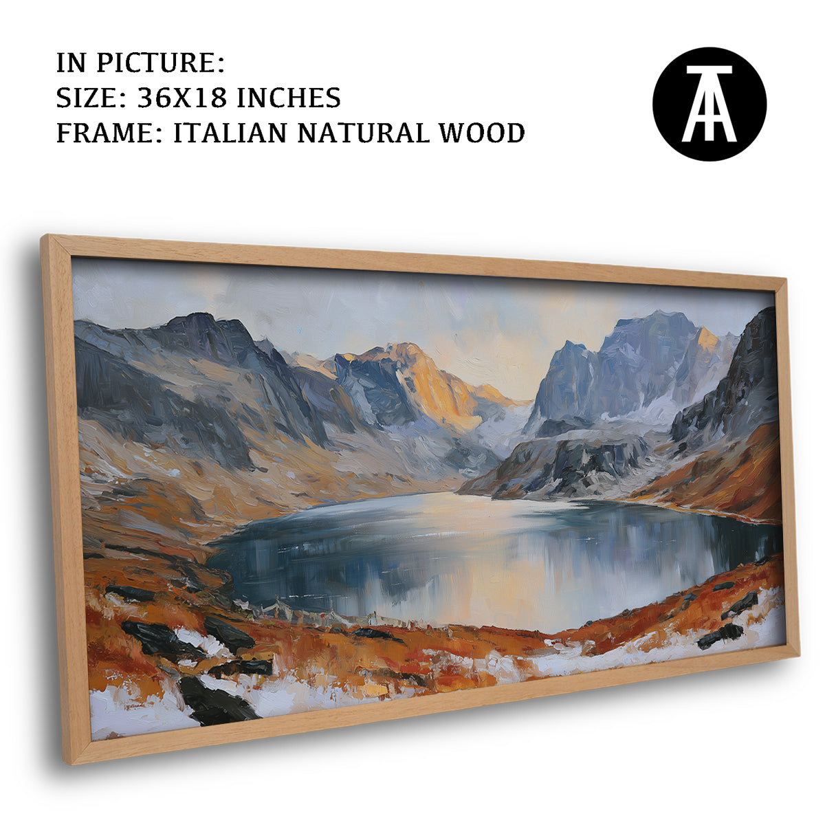 Artwork in Natural Wood Frame