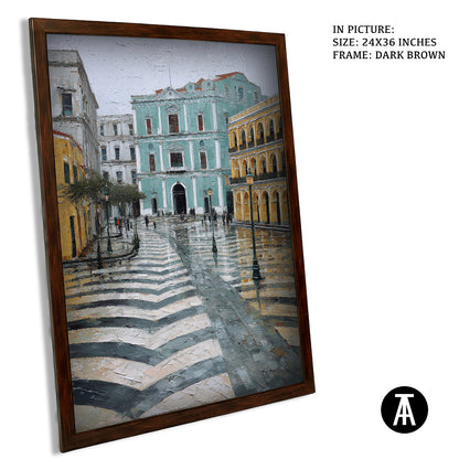 Artwork in Dark Brown Frame