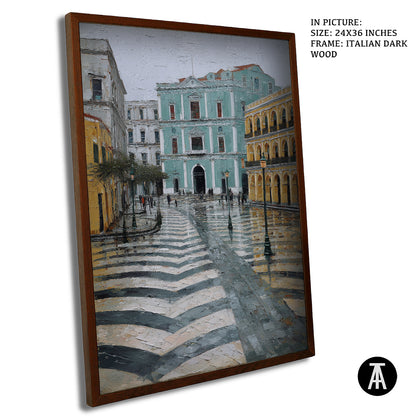 Artwork in Dark Wood Frame