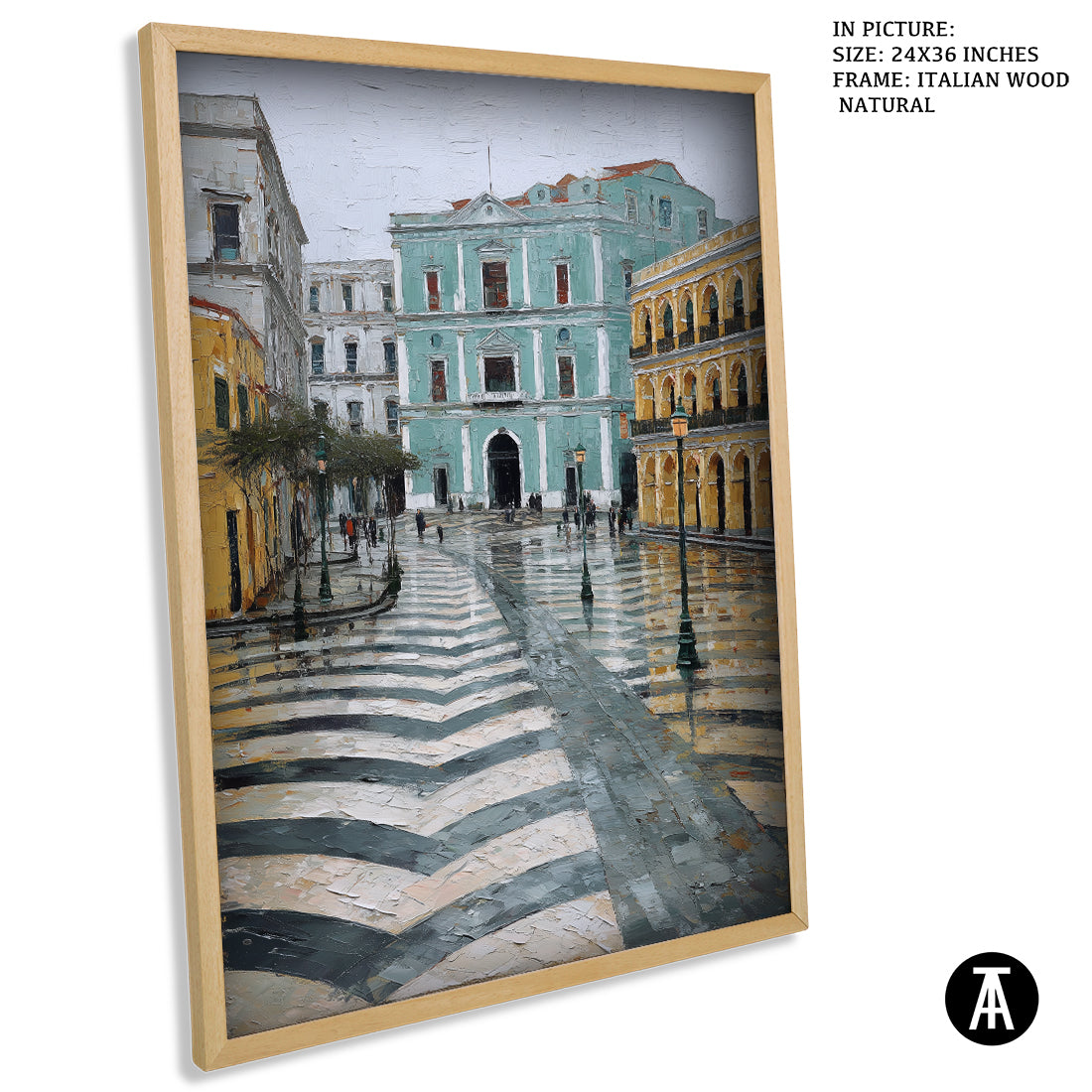 Artwork in Natural Wood Frame