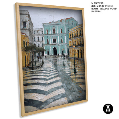 Artwork in Natural Wood Frame