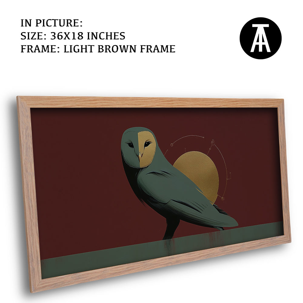 Artwork in Light Brown Frame
