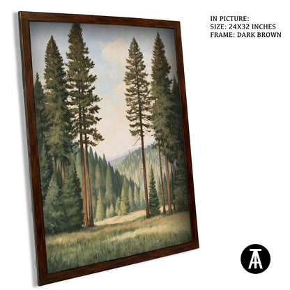 Artwork in Dark Brown Frame