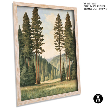 Artwork in Light Brown Frame
