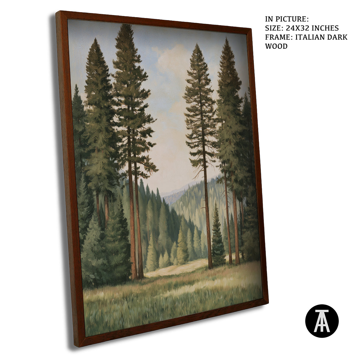 Artwork in Dark Wood Frame