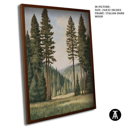 Artwork in Dark Wood Frame