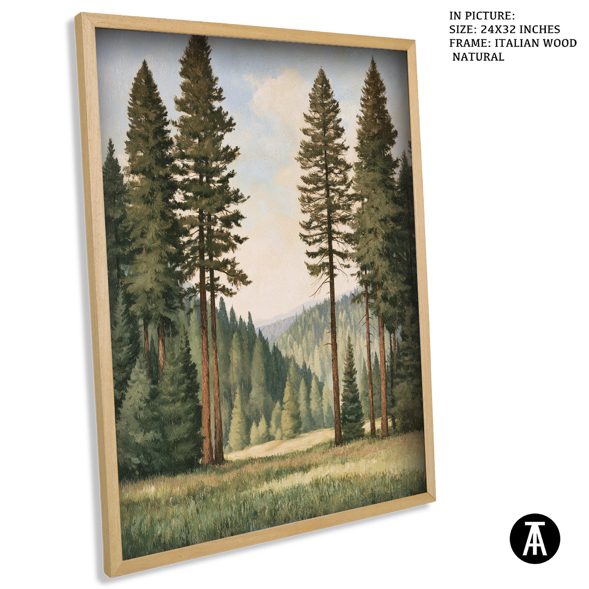 Artwork in Natural Wood Frame