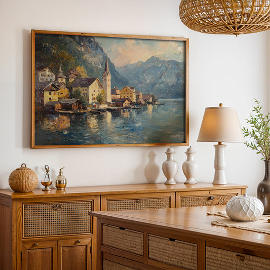 Swiss Alps Painting in a Lifestyle Setting