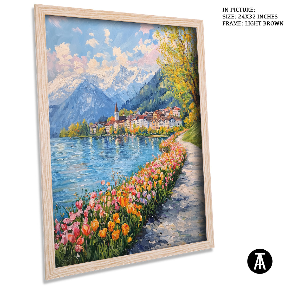 Sample Artwork in Light Brown Frame