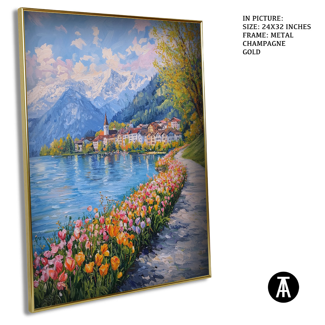 Sample Artwork in Champagne gold Metal Frame