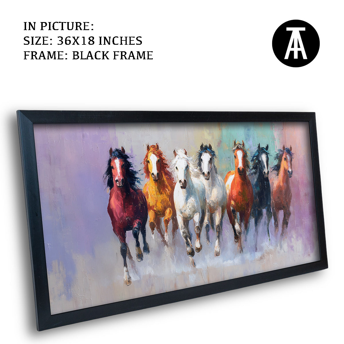 Seven Horses in Vibrant Abstract by TravelArty